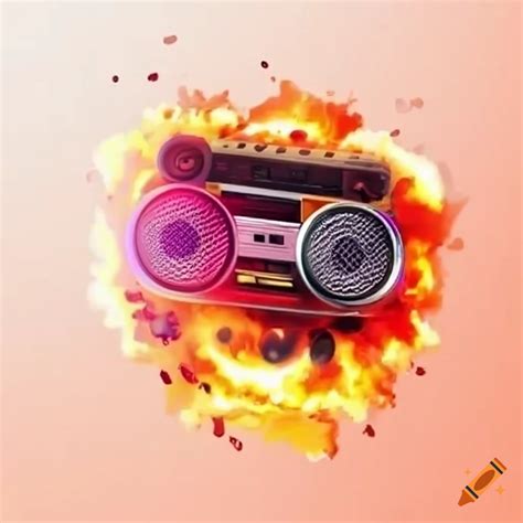 Boombox explosion logo on Craiyon