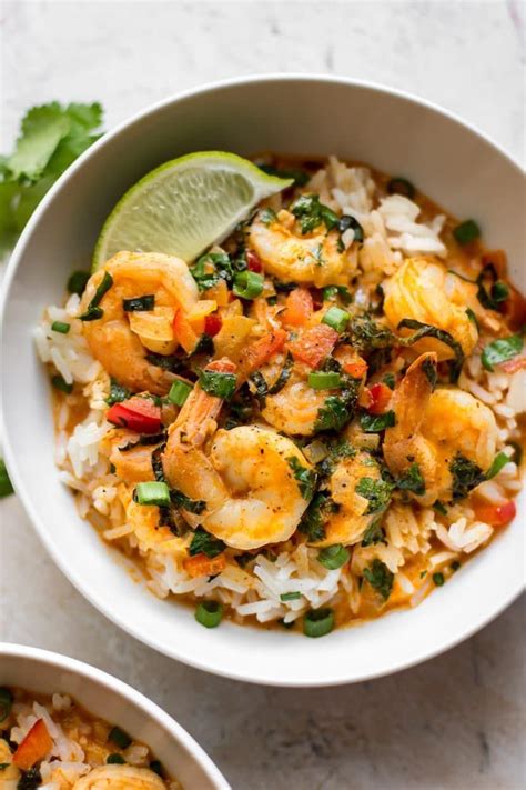 This Thai coconut shrimp curry recipe is healthy and delicious. Perfect over rice. An easy ...