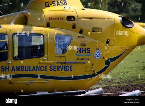 Scottish Ambulance Service Air Ambulance helicopter attending Stock Photo, Royalty Free Image ...