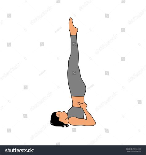 Supported Shoulder Stand Yoga Pose Yoga Stock Vector (Royalty Free) 742483630