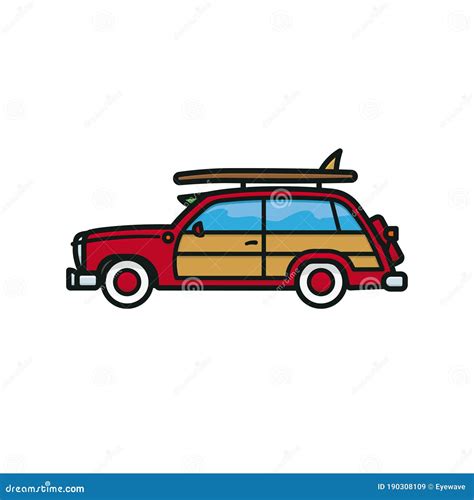 Woody Wagon Automobile Isolated Vector Illustration Stock Vector - Illustration of automotive ...