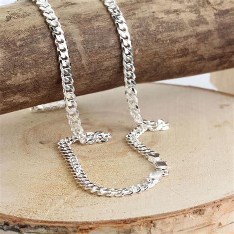 Solid Sterling Silver Curb Chain With Quality Lobster Clasp - 5.10mm Wide