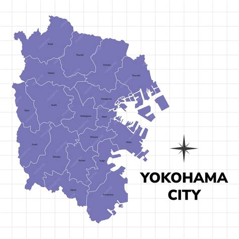 Premium Vector | Yokohama City map illustration Map of the City in Japan