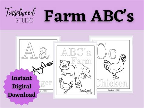 Farm Coloring Pages, Kids Coloring Pages, Farm Abcs, Coloring Pages for ...