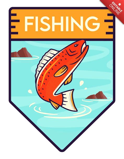 Fishing Badge Template Design | Free Design Template