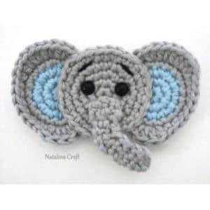 crochet elephant applique5 - Natalina Craft