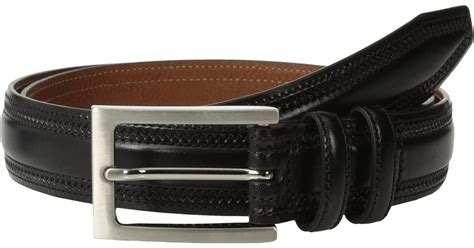 Lyst - Johnston & murphy Double-pinked Belt in Black for Men