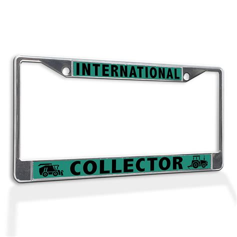 Metal License Plate Frame Vinyl Insert International Collector | eBay