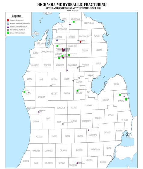 Michigan Department of Environmental Quality (DEQ) map of high-volume ...