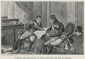 Napoleon and Tsar Alexander at Tilsitdetermine the future of Europe. | History, Russian history ...