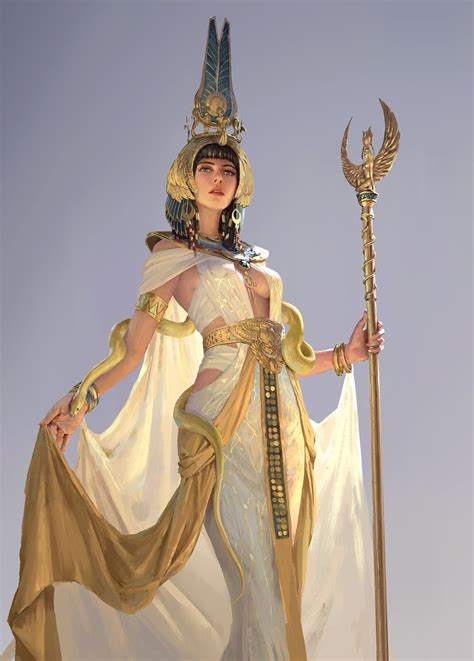 埃及艳后, 周 亮 on ArtStation at https://www.artstation.com/artwork/bKZEVk | Egyptian goddess art ...