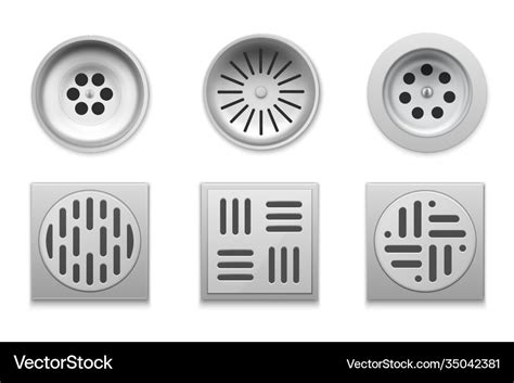 Drainage set for bathroom floor drain Royalty Free Vector