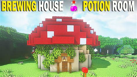 Mushroom House and Potion Room (Automatic Brewing Station #Minecraft) - YouTube