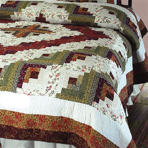 Log Cabin Patchwork Quilt Bedding