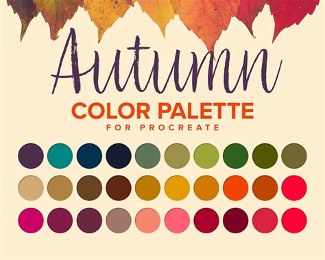 Autumn Color Palette, Spring Color, Fall Color, Procreate Palette ...