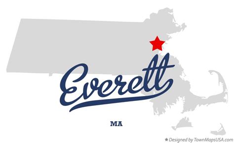 Map of Everett, MA, Massachusetts