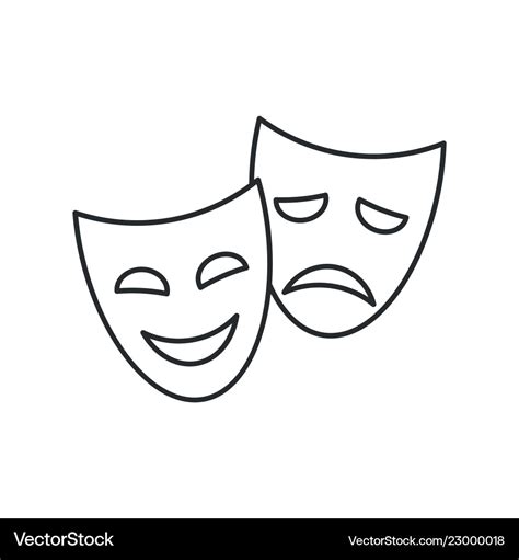 Drama Masks Black And White - Goimages 411