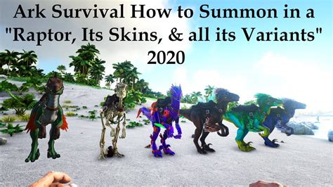 Ark Survival How to Summon in a "Raptor, its saddle, & all its variants" 2020 - YouTube