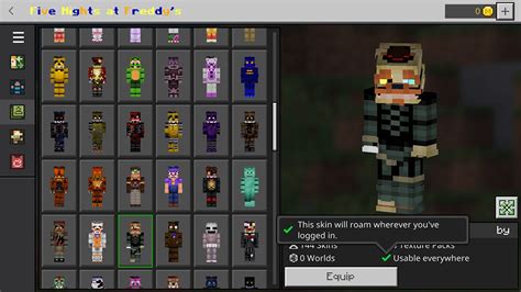 FNAF Skin Pack - MCPE AddOns - Minecraft PE addons, mods, maps, shaders, textures packs, skins ...