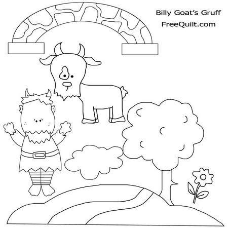 Three Billy Goats Gruff – Printable Clip Art, Black & White