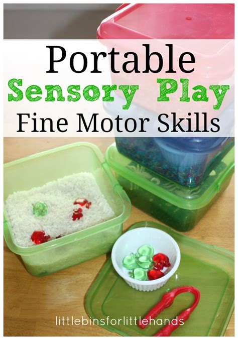 Portable Sensory Bins Fine Motor Skills Play in 2020 | Motor skills ...