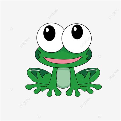 Gambar Ilustrasi Kartun Katak Kecil Yang Comel Hijau, Katak, Haiwan, Berudu PNG dan Vektor untuk ...