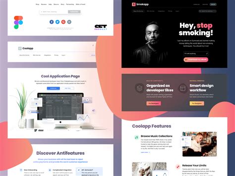 Material Design Website Template For Figma by Roman Kamushken on Dribbble