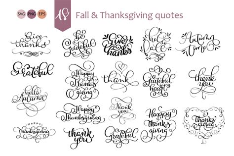 Lettering and calligraphy collection for Thanksgiving Day By Happy Letters | TheHungryJPEG