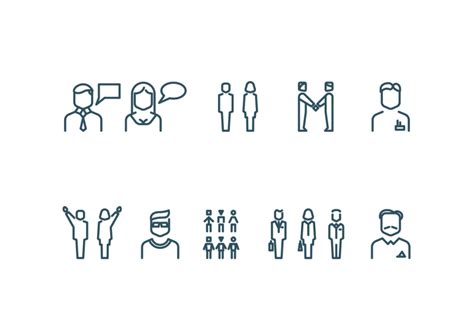 People outline vector icons By Microvector | TheHungryJPEG