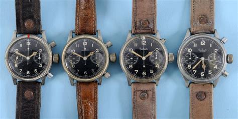 Four German Luftwaffe Pilot Watches, one of which a German P.O.W. tried ...