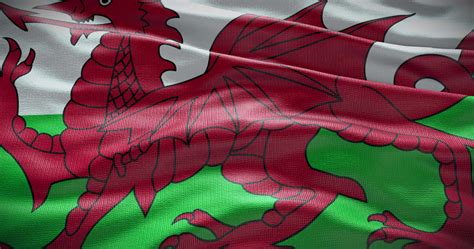 Wales flag background. National flag of country waving 21018002 Stock ...