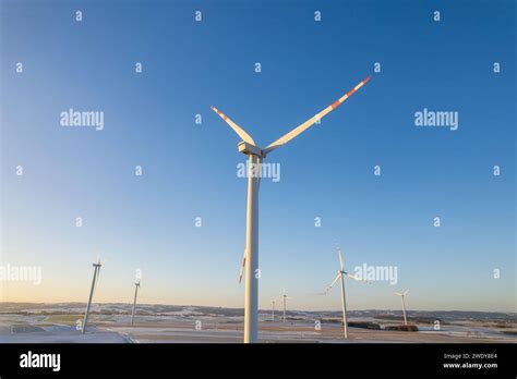 Aerial view of wind turbine field Stock Photo - Alamy