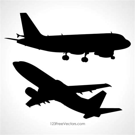 Aeroplane Vector Silhouette | 123Freevectors