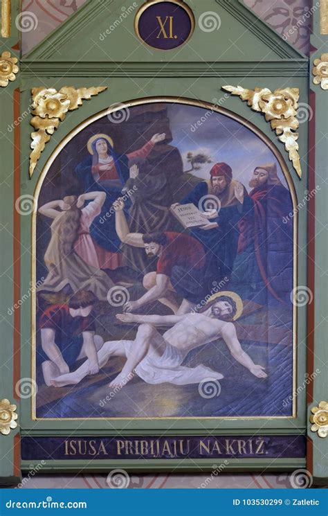 11th Stations of the Cross, Crucifixion Editorial Stock Image - Image ...