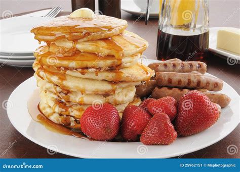 Tall stack of pancakes stock image. Image of flapjacks - 25962151