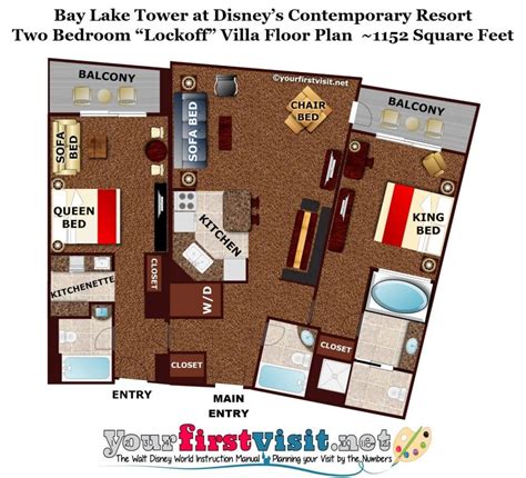 Bay Lake Tower 1 Bedroom Floor Plan - floorplans.click