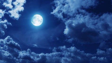 blue, Moon, Clouds Wallpapers HD / Desktop and Mobile Backgrounds