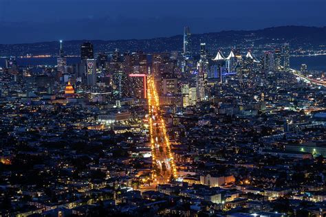 SF Downtown At Night Photograph by Vlad Troyanker - Fine Art America