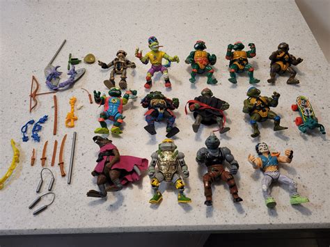 Vintage TMNT action figure lot - 1980s 1990s 13 figures + accessories | #4577923282