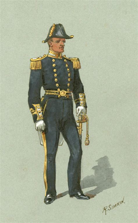 "Royal Navy. Lieutenant, full dress" by Richard Simkin (1840-1926)