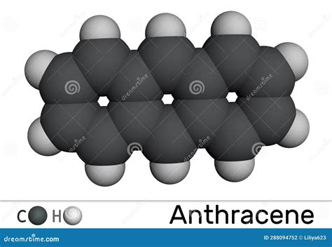 Anthracene Molecule 3d, Molecular Structure, Ball And Stick Model, Structural Chemical Formula ...