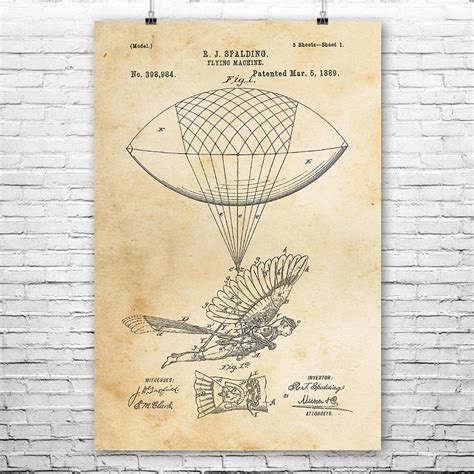 Flying Machine Poster Print Pilot Gift Aviation Decor - Etsy