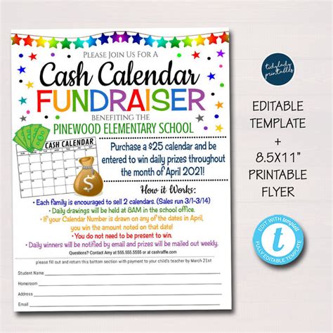 Free Calendar Fundraiser Template Baseball