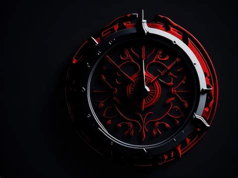 Premium AI Image | A red and black watch with the face of the watch face.