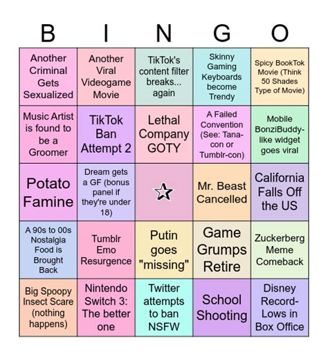 2024 Predictions by Nadia :^) Bingo Card