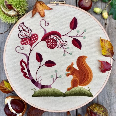 Crewel Embroidery Kit An Autumnal Gathering - Melbury Hill