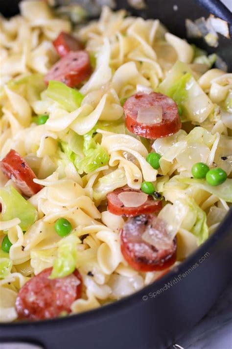 Cabbage and Noodles is a quick and easy Polish recipe with tender sweet cabbage, egg noodles and ...