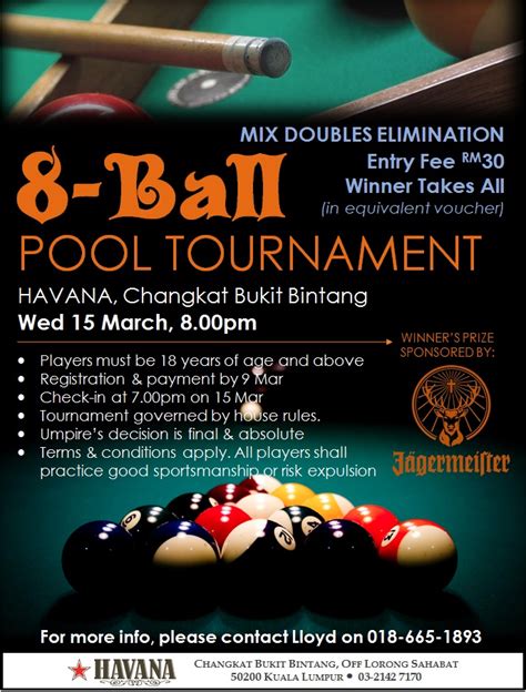 Havana Bar and Grill Changkat » 8-Ball Pool Tournament