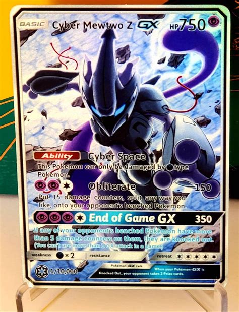 Custom Fan Made Orica Pokemon Card Cyber Mewtwo Z GX Full Art | Etsy