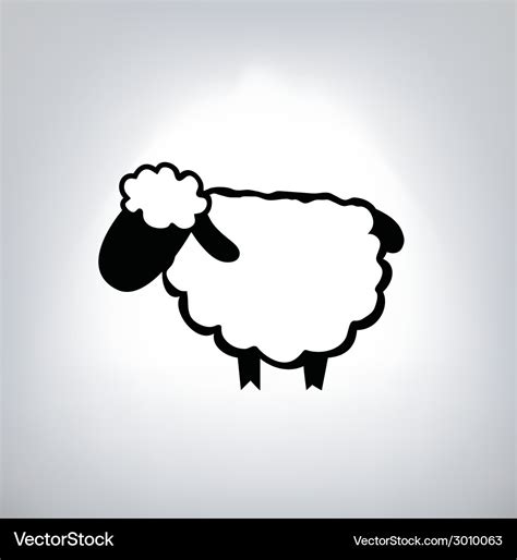 Black silhouette of sheep Royalty Free Vector Image